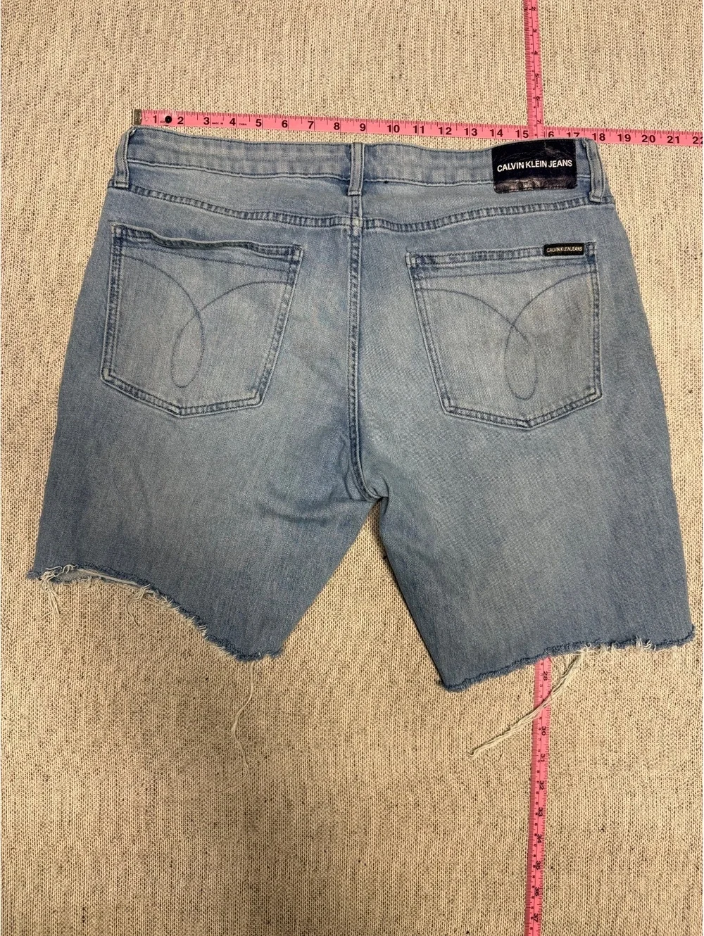 Calvin Klein Slim Light Wash Denim Shorts W36 XL32